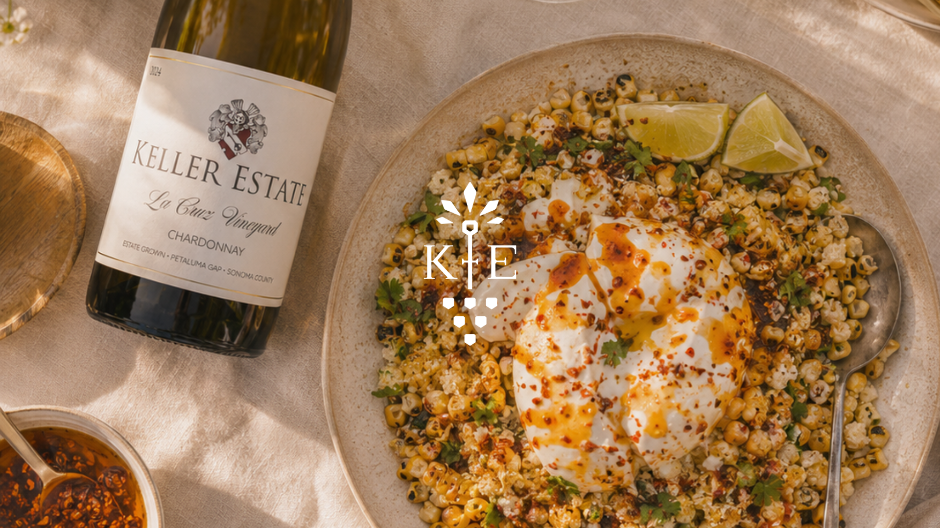 Chardonnay — Grilled Esquites, Burrata & Chile de Árbol Honey