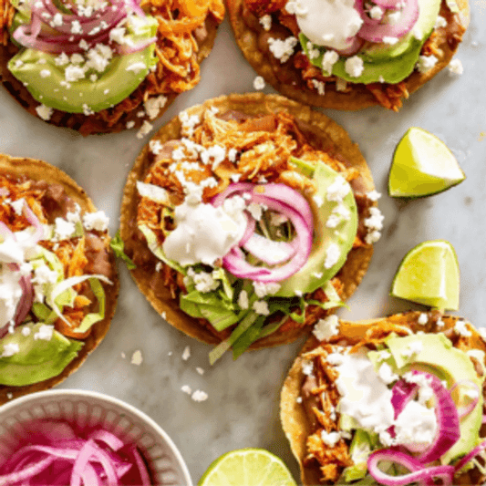 Roasted Chicken & Carnitas Tostadas